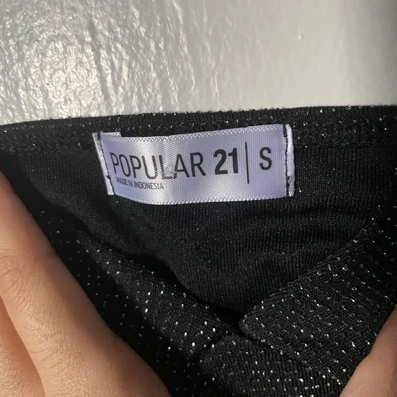 Popular21 Sparkly Metallic Black Mini Dress - Picture 4 of 4